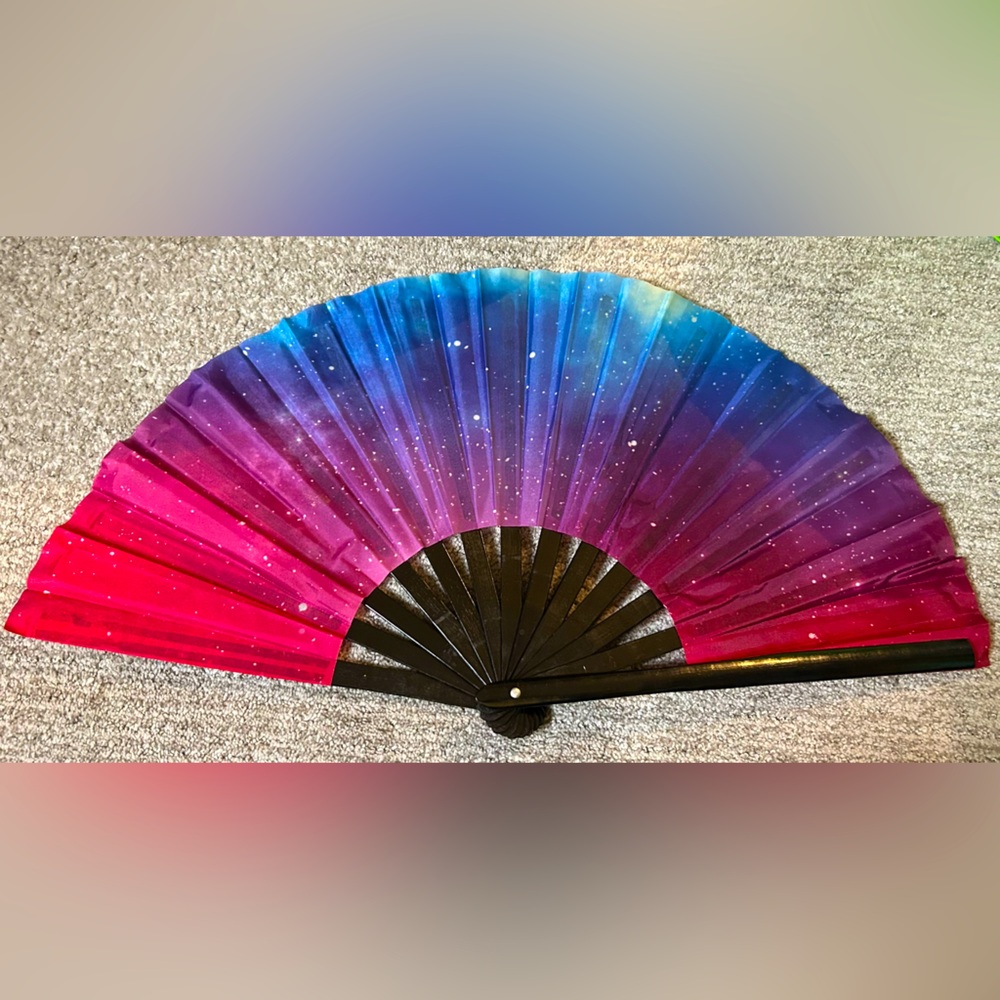 Galaxy Print Folding Fan
